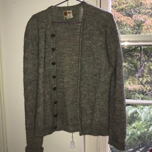 True vintage fuzzy grandpa cardigan